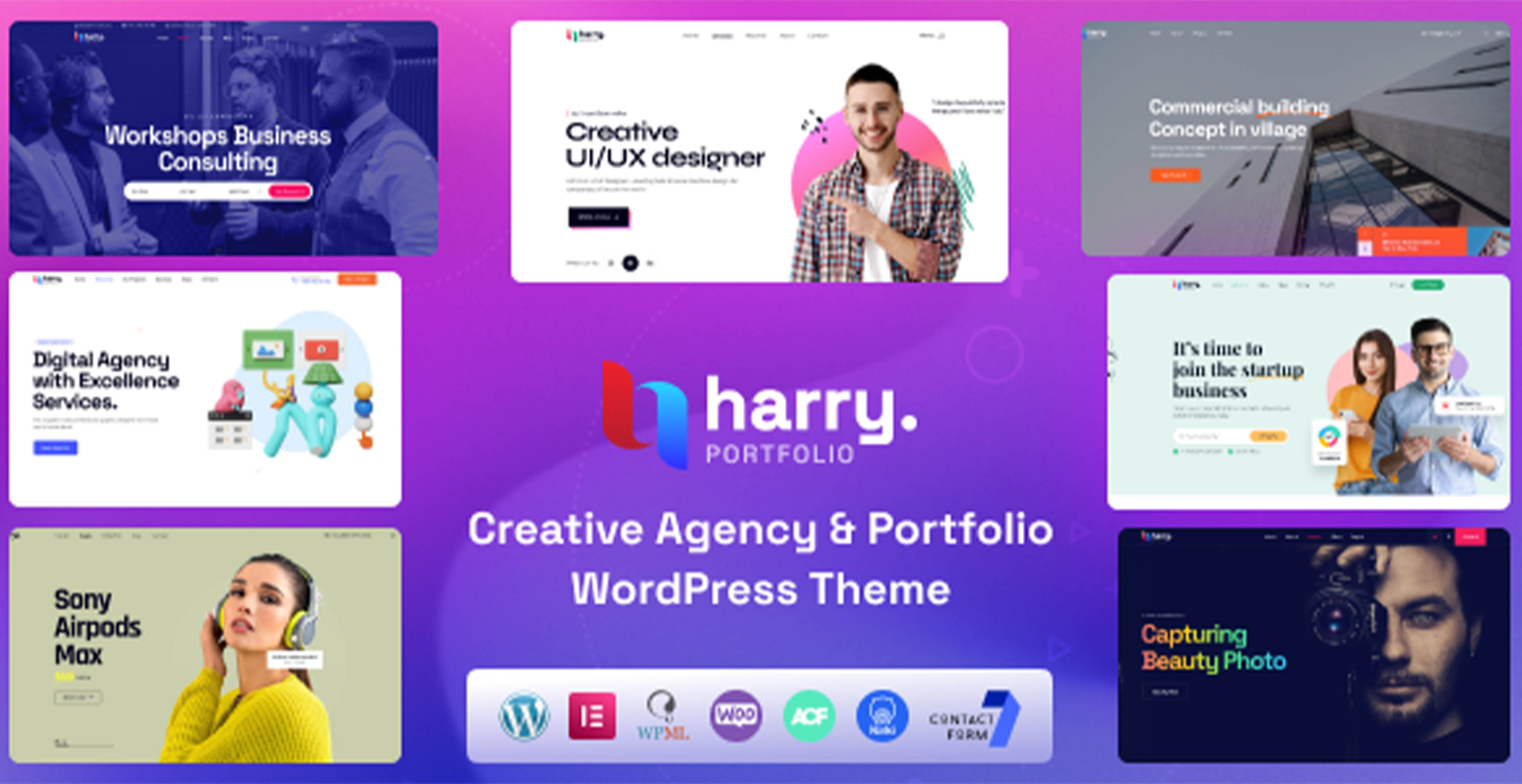 Harry  Agence créative et portfolio Thème WordPress  RTL
