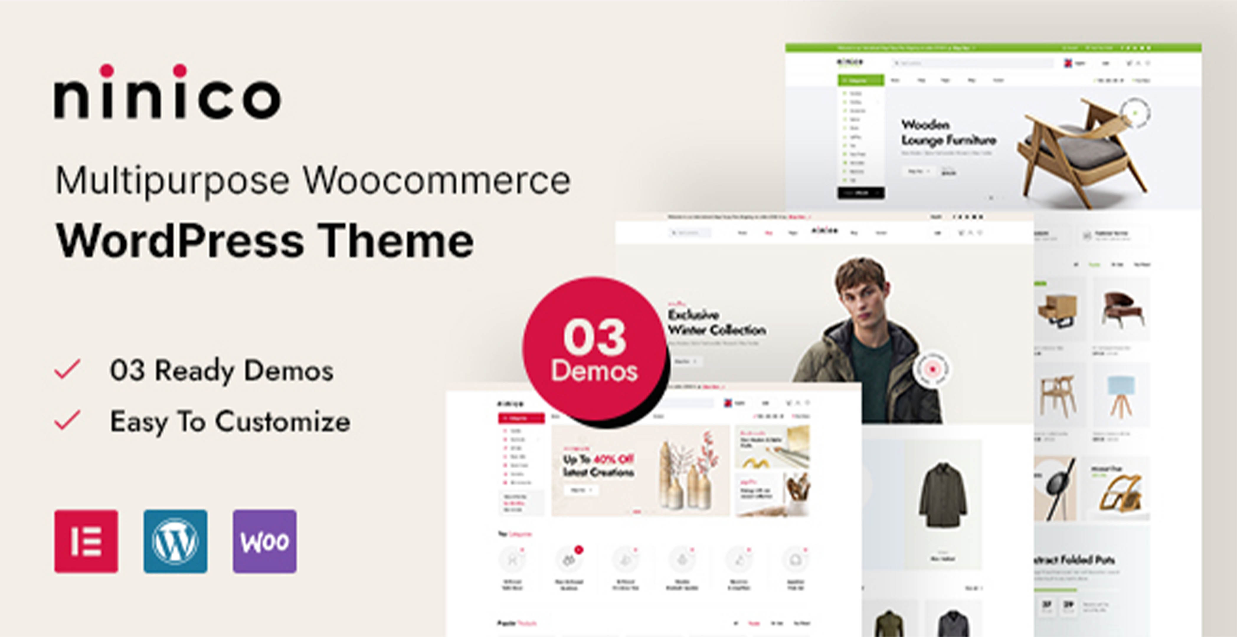 Ninico - Thème WordPress WooCommerce minimal