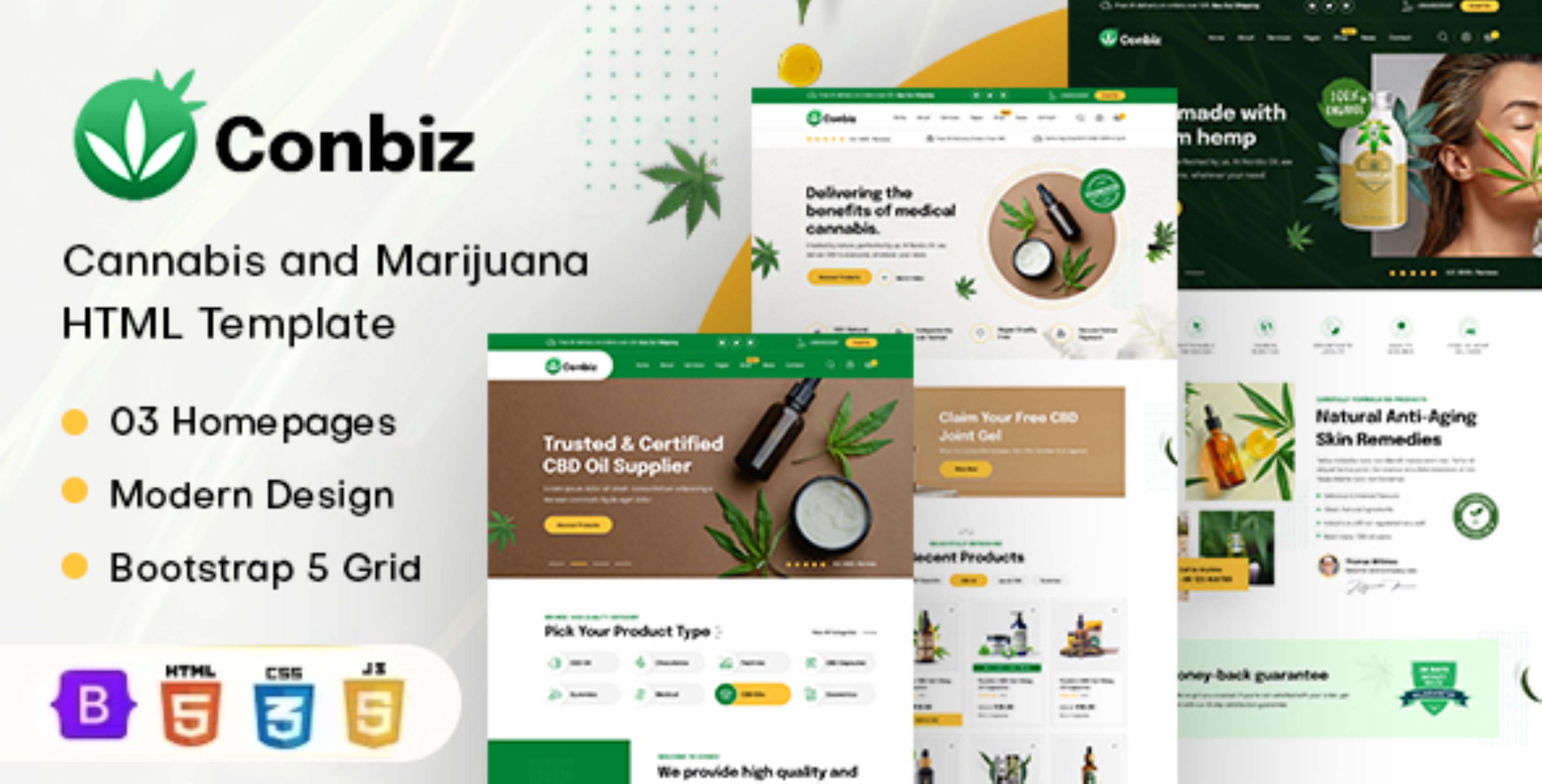 Conbiz | Modèle HTML de marijuana médicale et d’huile de CBD