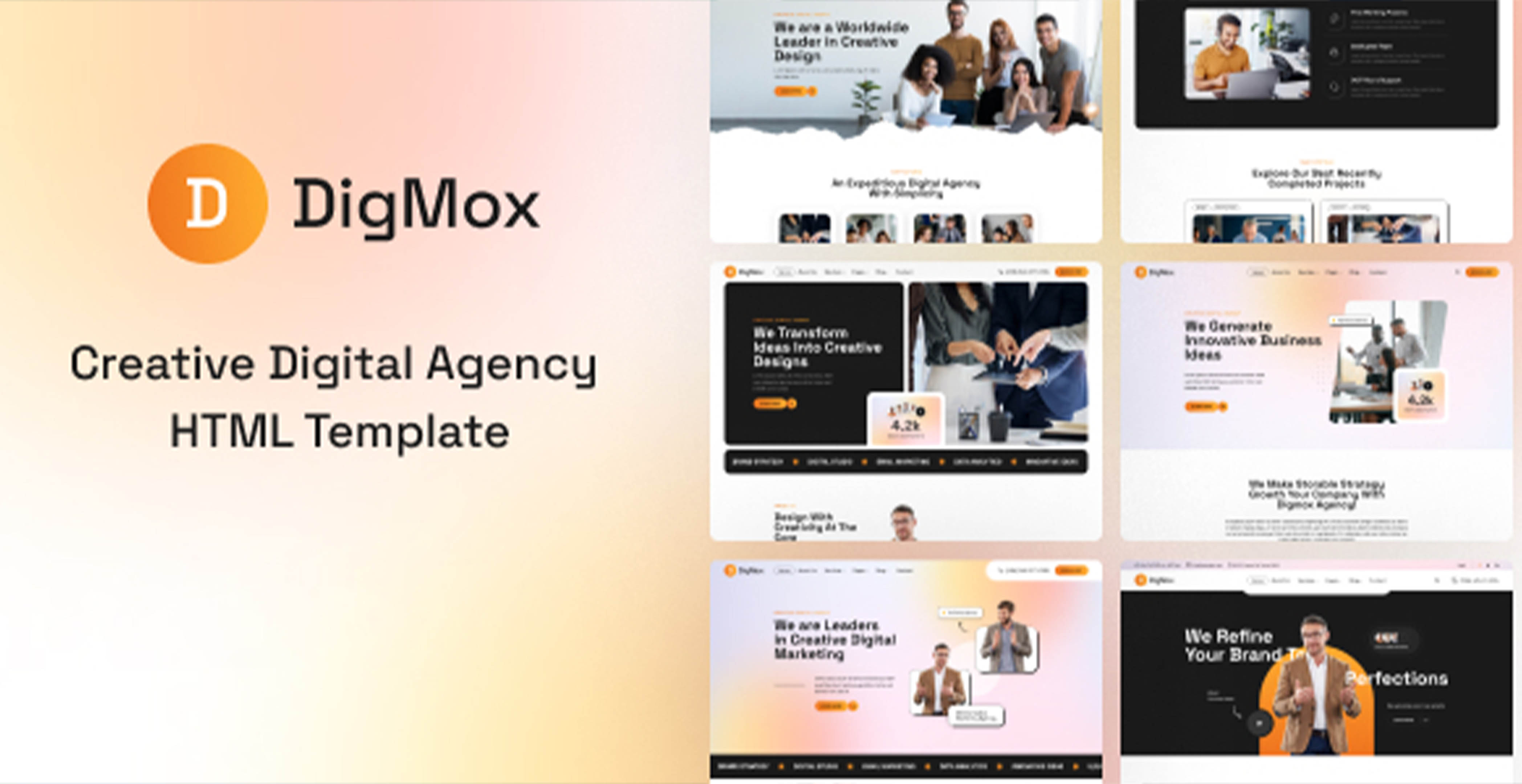 Digmox - Modèle HTML d’agence numérique
