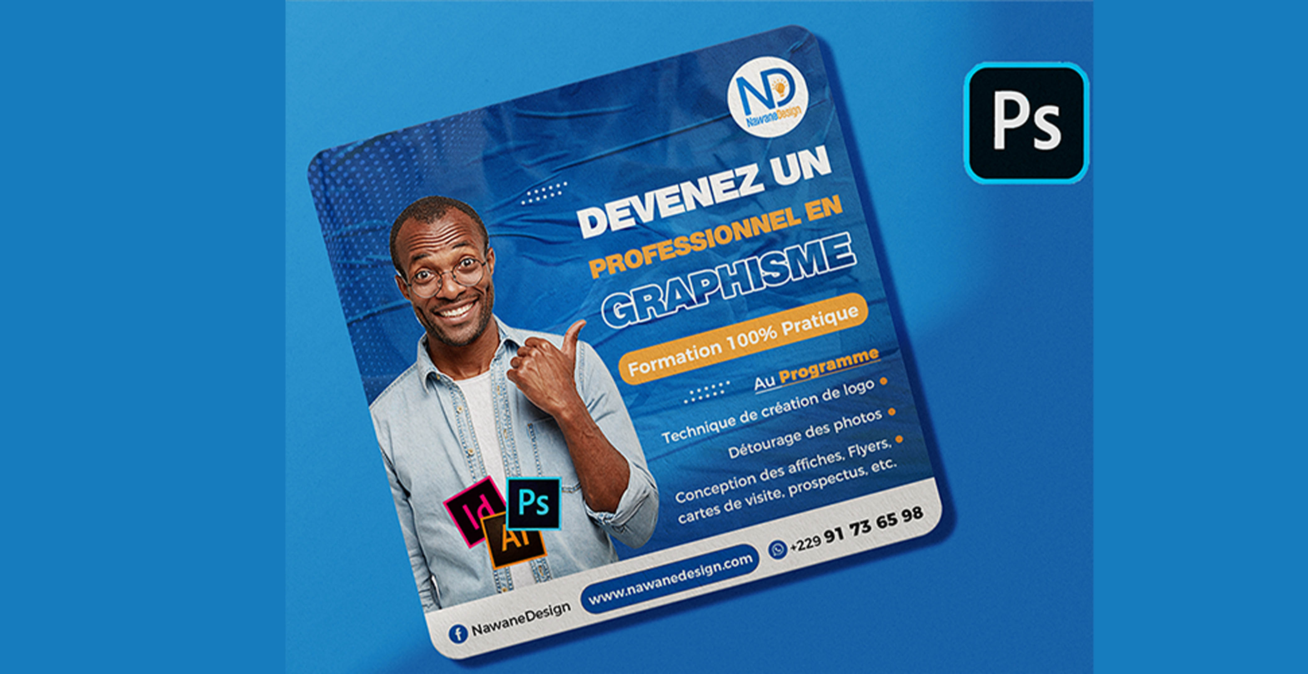 Affiche PSD gratuite pour formation en informatique