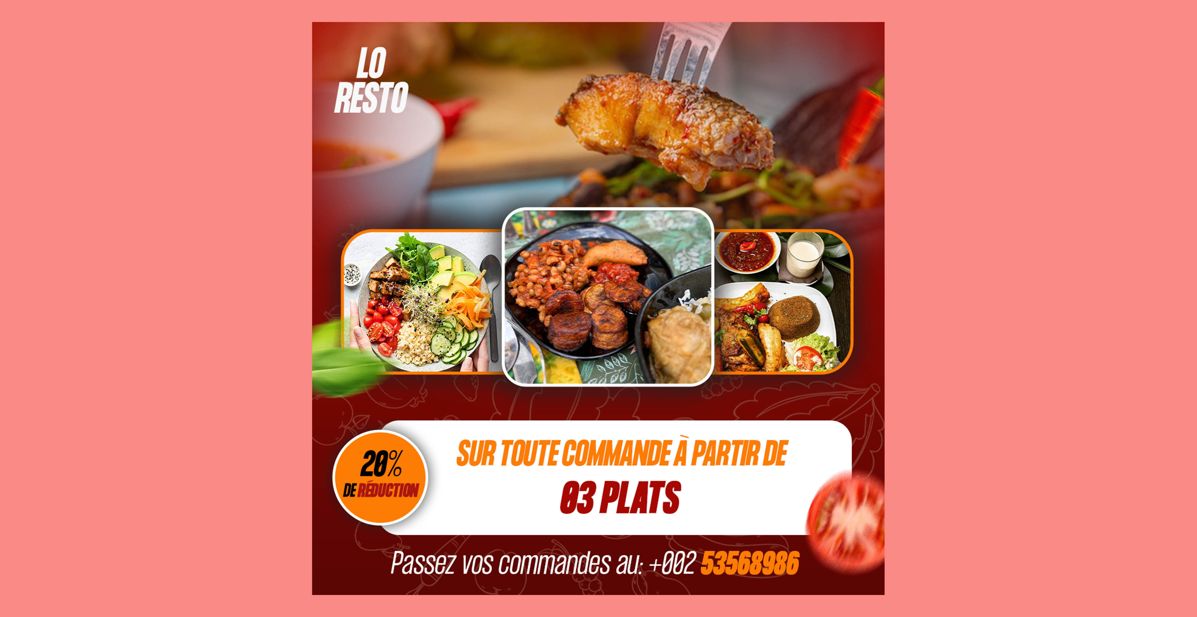 Affiche PSD gratuite pour restaurant simple