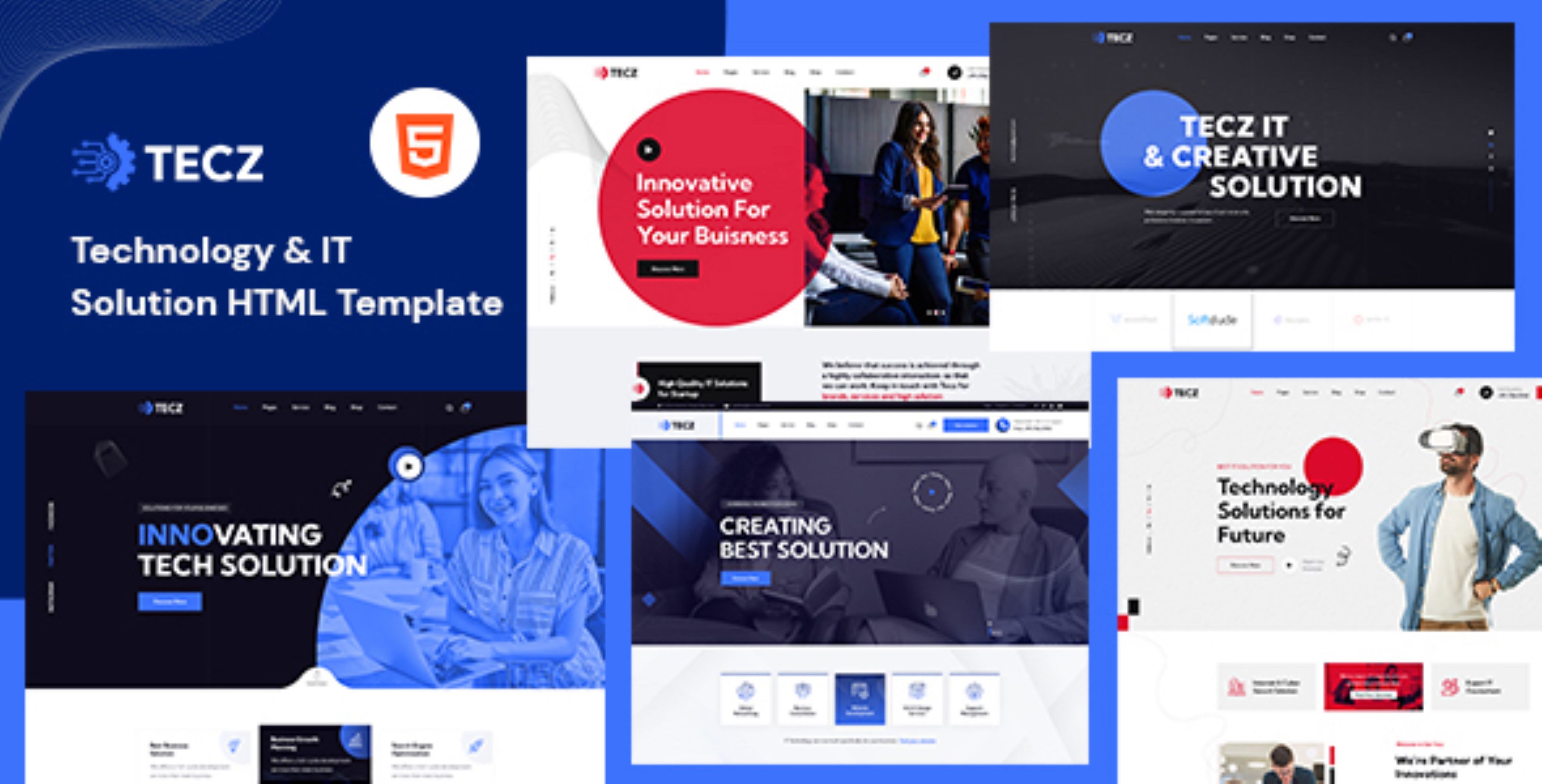 Tecz - Modèle HTML de solutions technologiques et informatiques