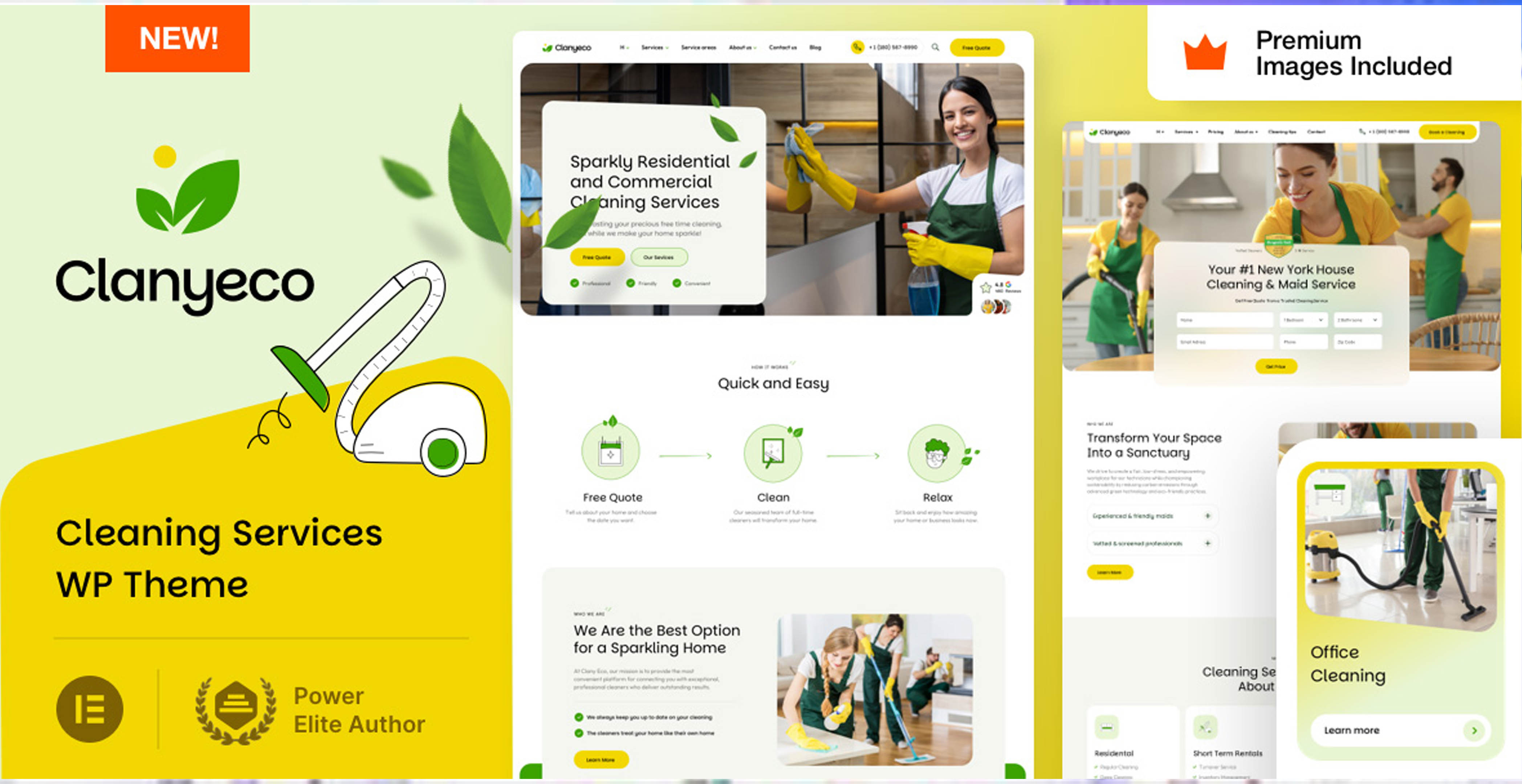 ClanyEco – Thème WordPress pour les services de nettoyage
