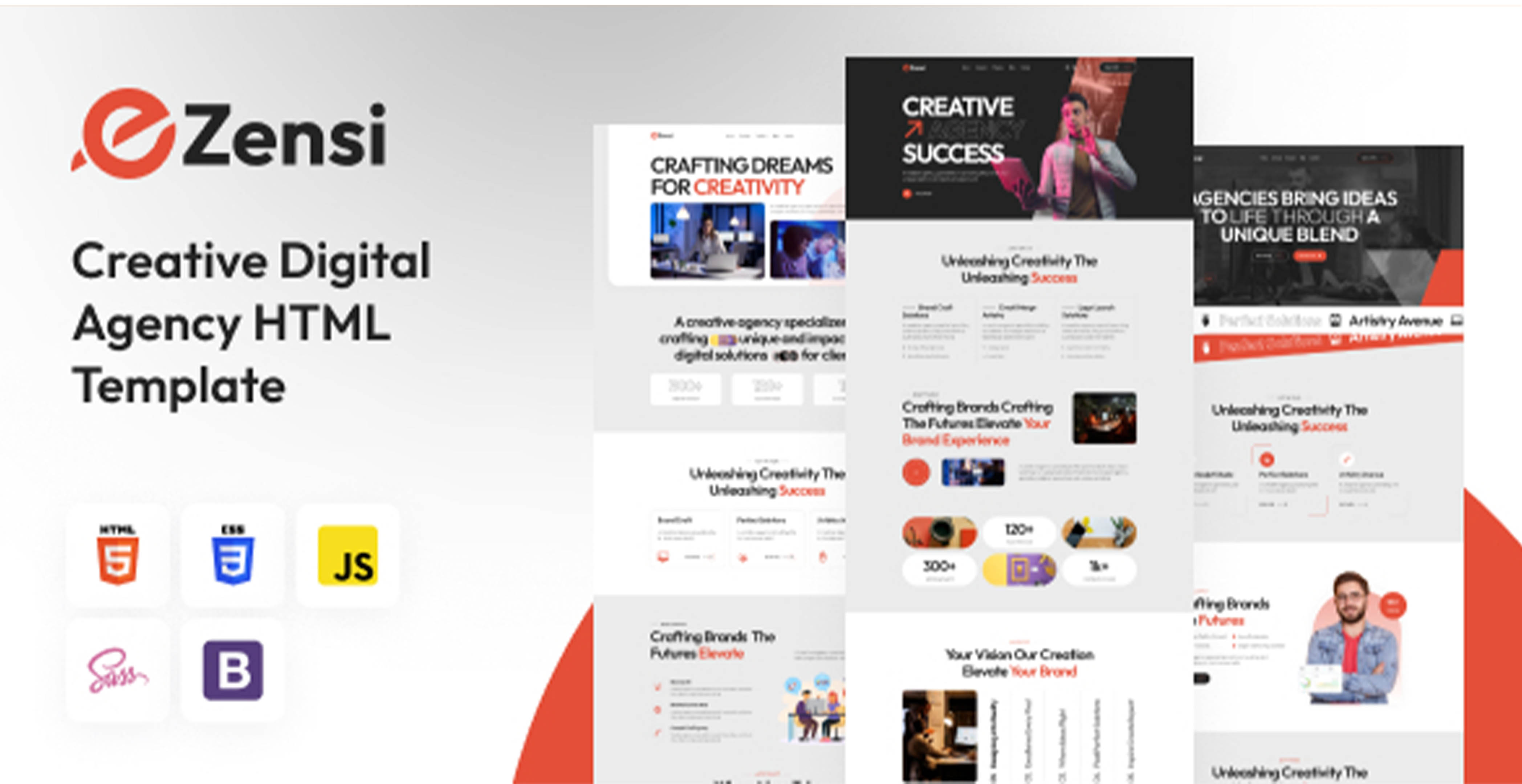 Ezensi - Modèle HTML d’agence numérique créative