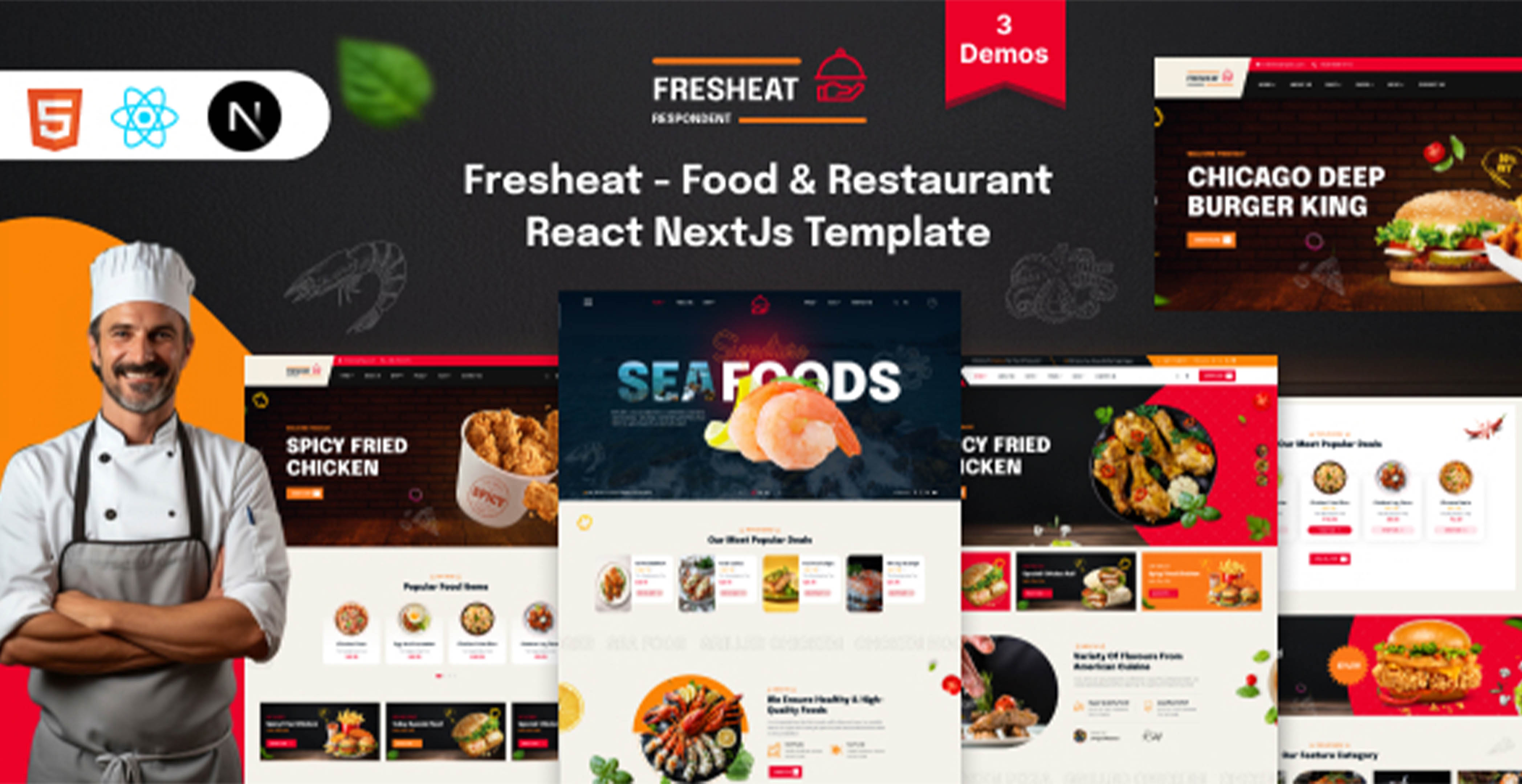 Fresheat - Restauration rapide et restaurant React NextJS Template
