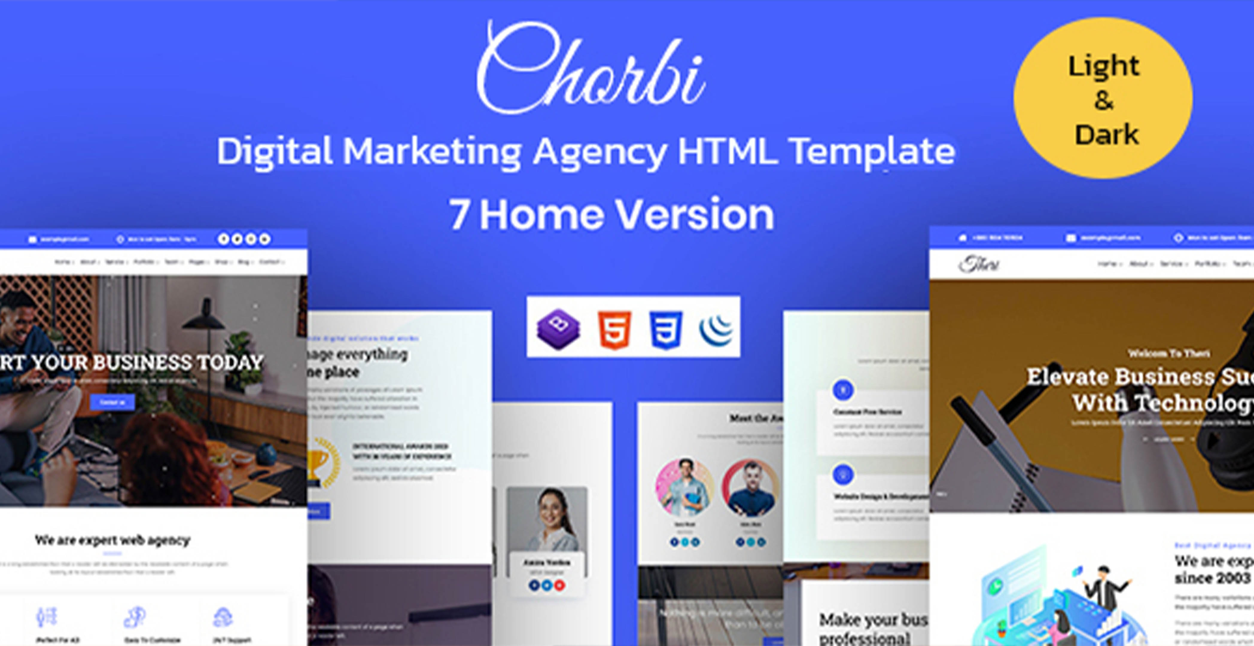 Chorbi - Modèle HTML5 d’agence de marketing numérique