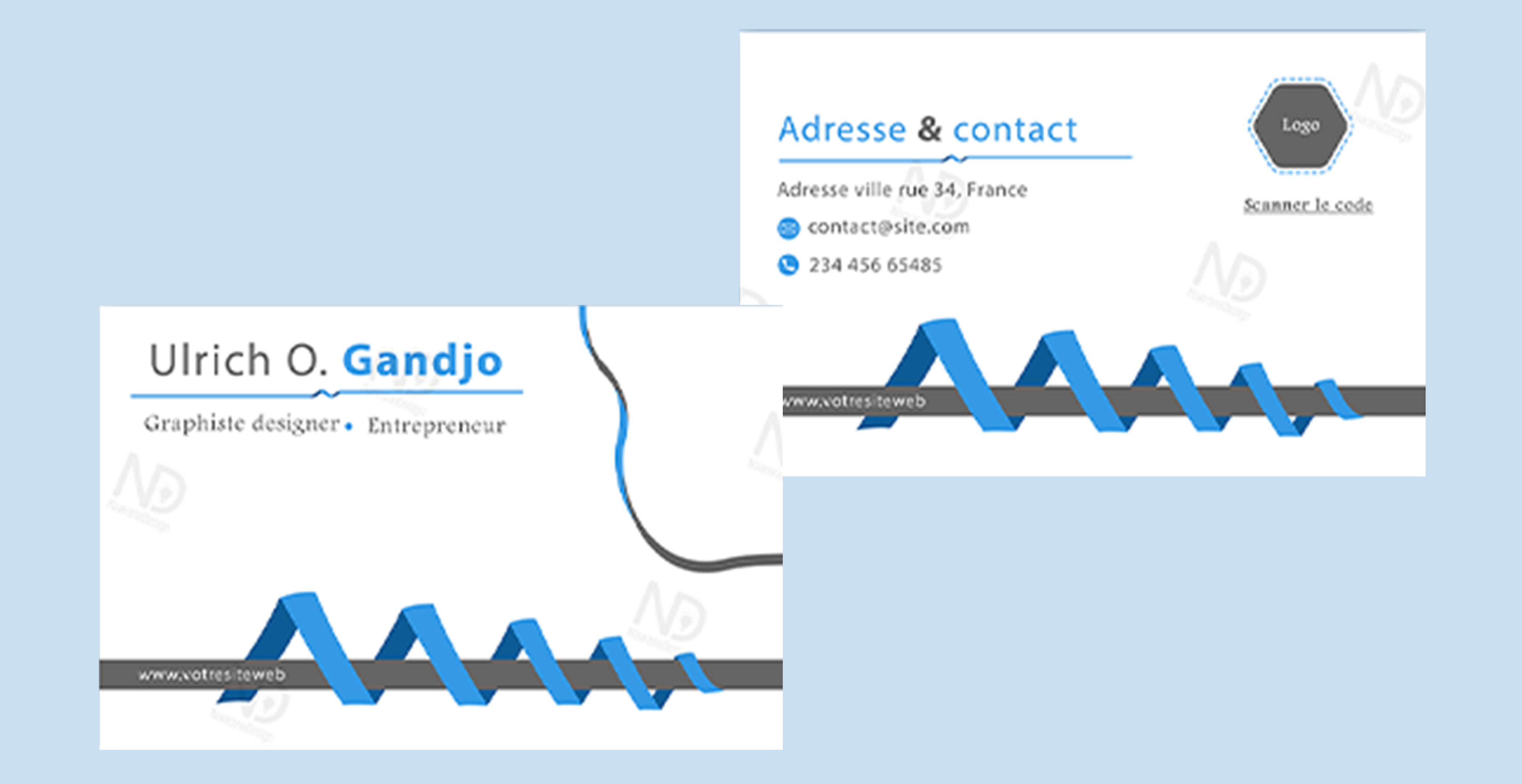 Carte de visite simple de présentation PSD