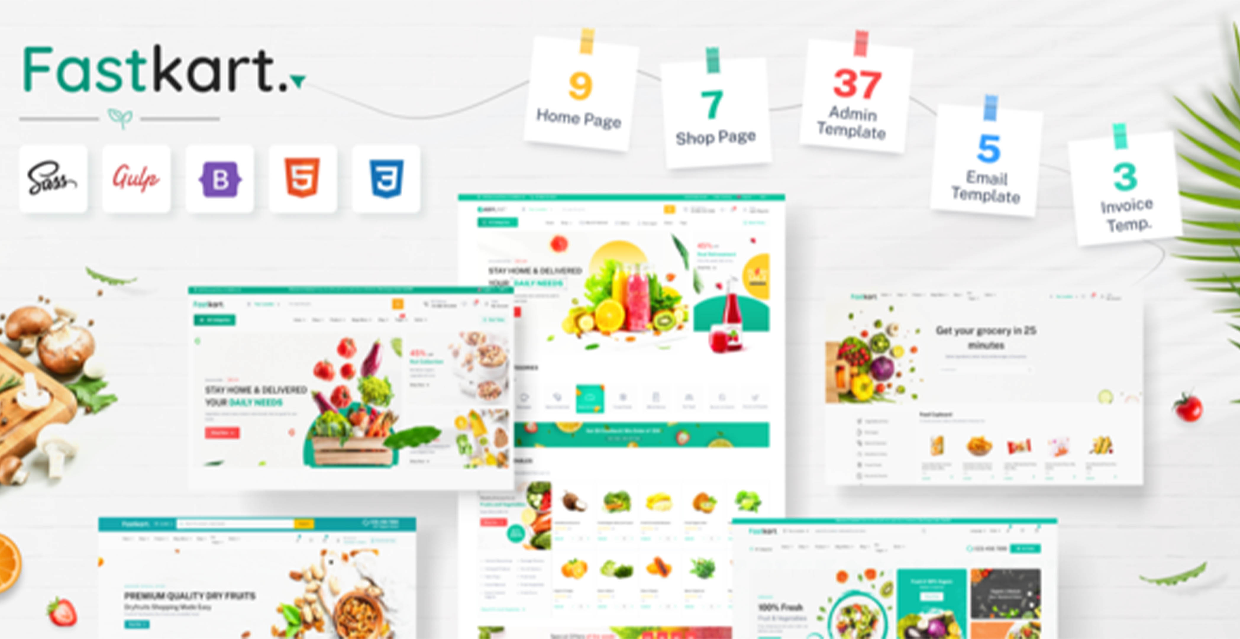 Fastkart - Modèle HTML de commerce électronique polyvalent et admin