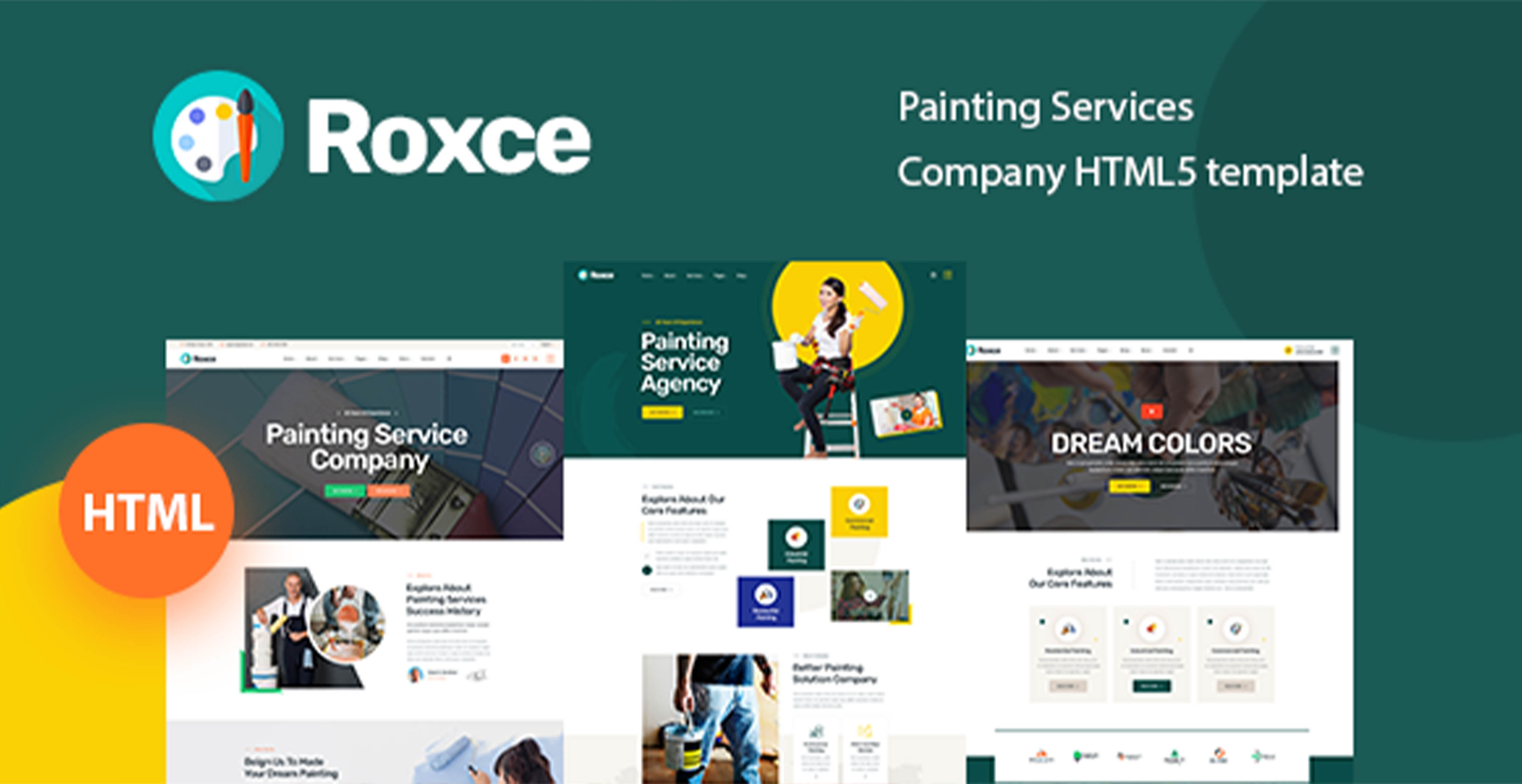 Roxce - Modèle HTML5 d’entreprise de services de peinture