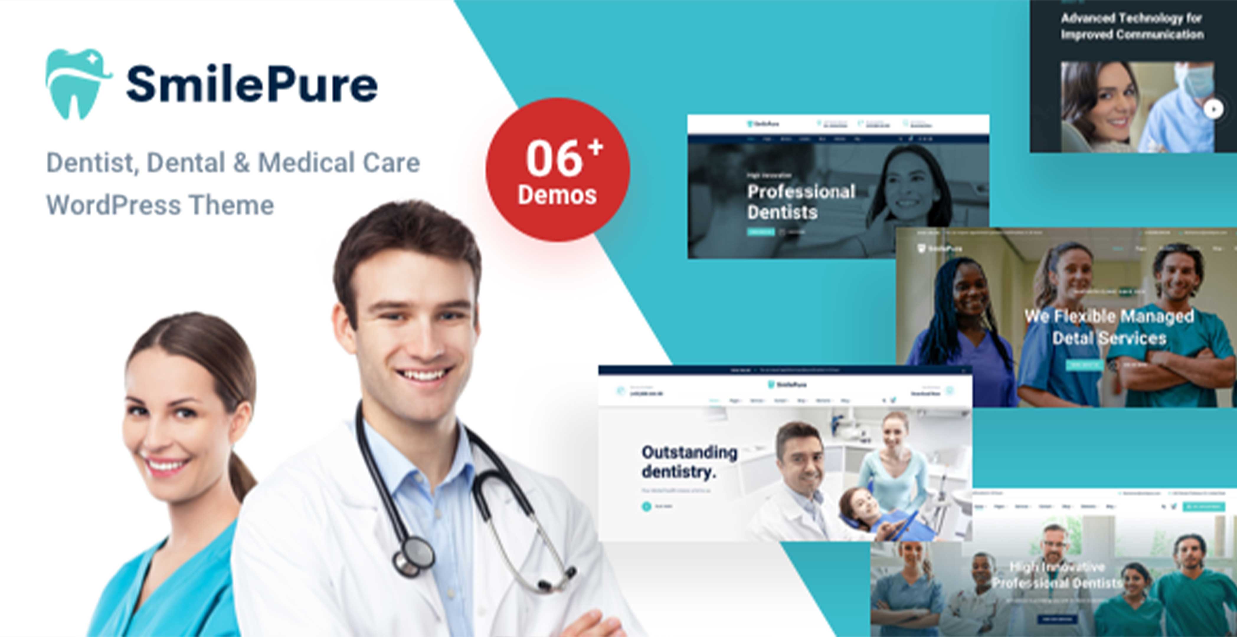 SmilePure - Thème WordPress pour les soins dentaires et médicaux