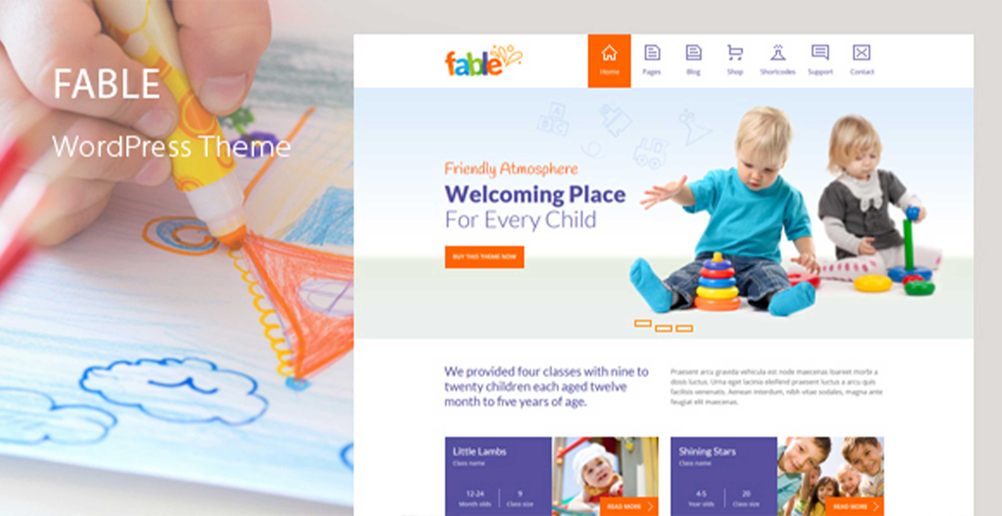 Fable Thème WordPress pour enfants de maternelle