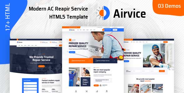 Airvice - Modèle HTML5 de services de réparation de climatiseurs