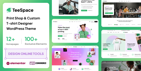 TeeSpace Boutique d’impression et thème WordPress pour t-shirt personnalisé