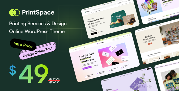 PrintSpace Services pour impression et de conception en ligne Thème WooCommerce WordPress