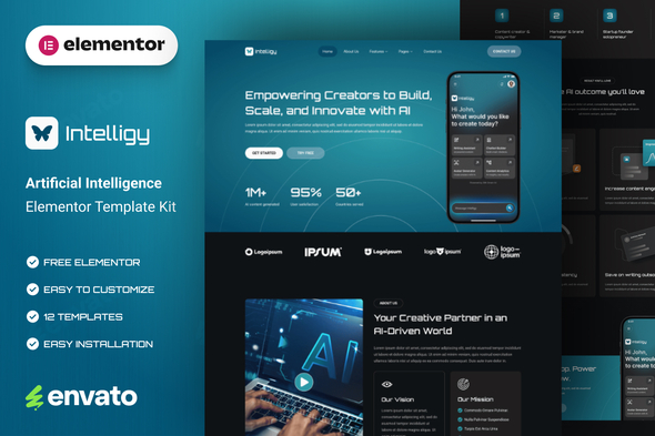 Intelligence Kit de modèles Elementor pour intelligence artificielle
