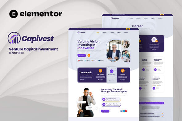 Capivest Kit de modèles Elementor pour investissement en capital risque