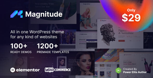 Magnitude – Thème WordPress pour constructeur de sites web élémentaires multi-usages et eCommerce
